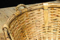 レトロな雰囲気ある竹編みの吊り丸カゴ　DC7843