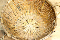 レトロな雰囲気ある竹編みの吊り丸カゴ　DC7843