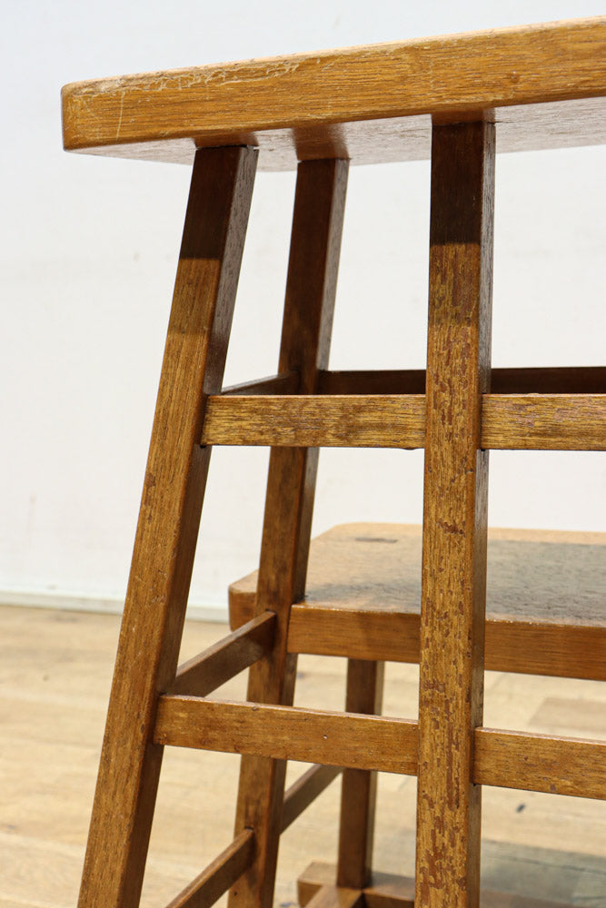 やぐら組みが見事な木地色の庄内踏み台　DC7852