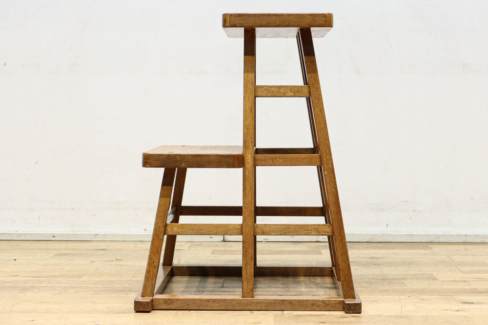 やぐら組みが見事な木地色の庄内踏み台　DC7852