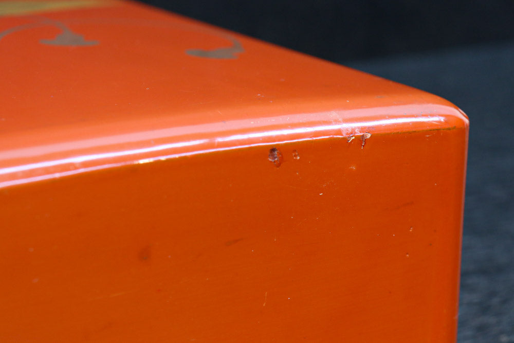 見事な蒔絵の朱漆の小箱　DC7857