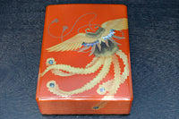 見事な蒔絵の朱漆の小箱　DC7857