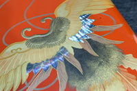 見事な蒔絵の朱漆の小箱　DC7857