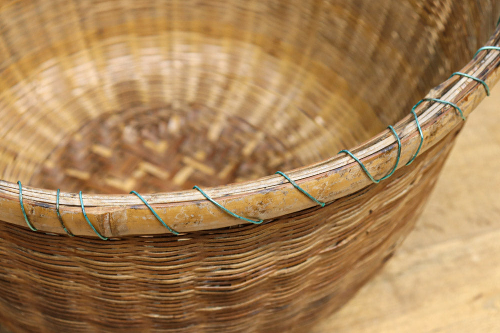 中型サイズ!! 丸みを帯びた優しいシルエットの丸カゴ　DC7862