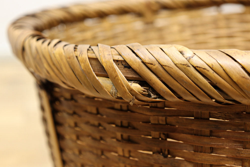 中型サイズ!! 温かみのある風合いが魅力の丸カゴ　DC7864