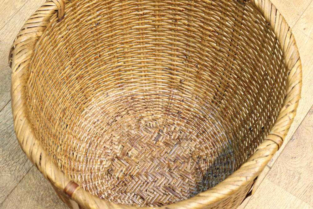中型サイズ!! 温かみのある風合いが魅力の丸カゴ　DC7864