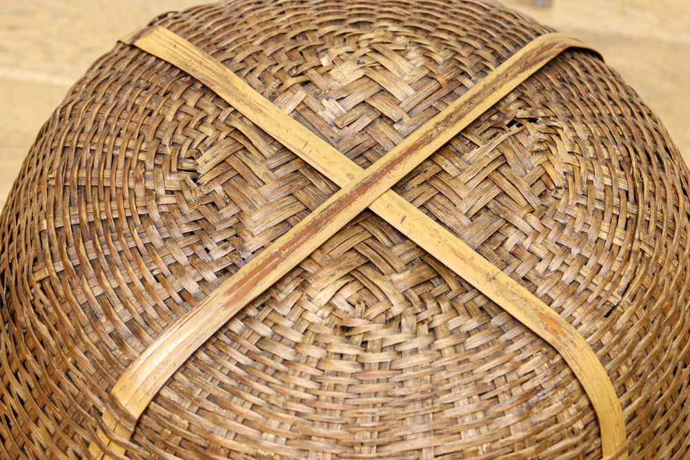 中型サイズ!! 温かみのある風合いが魅力の丸カゴ　DC7864