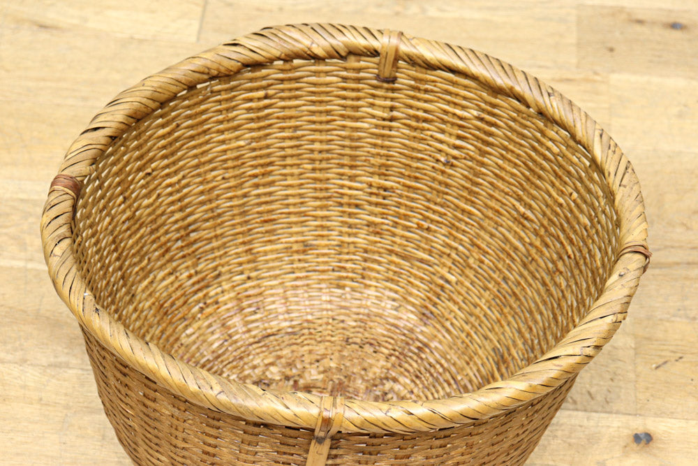 中型サイズ!! 温かみのある風合いが魅力の丸カゴ　DC7864