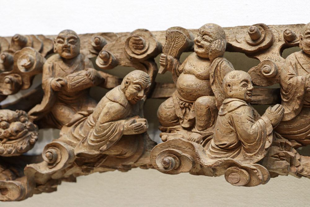 昭和レトロ 約100年前(昭和4年)の家具 梅にウグイス彫刻 昭和