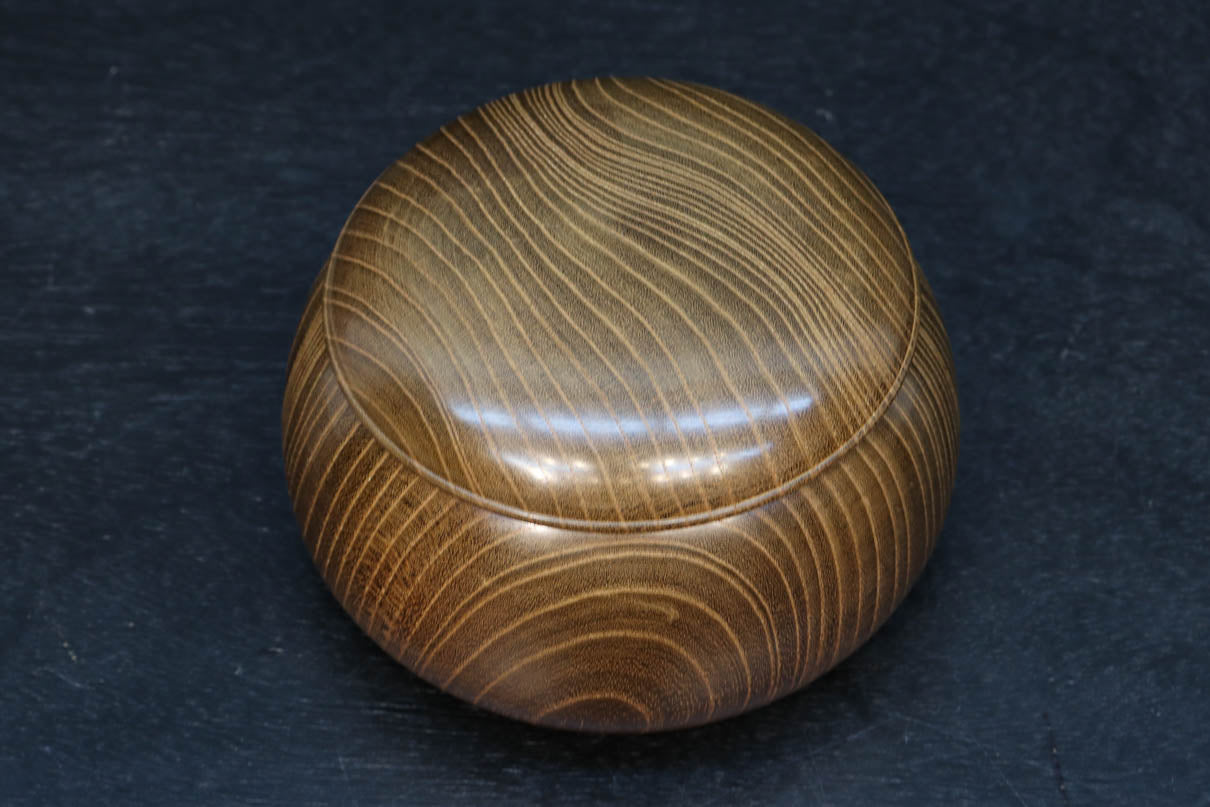 優美な杢目で温かみのある碁笥　DC7918　在庫2個