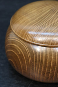 優美な杢目で温かみのある碁笥　DC7918　在庫2個