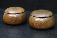 優美な杢目で温かみのある碁笥　DC7918　在庫2個