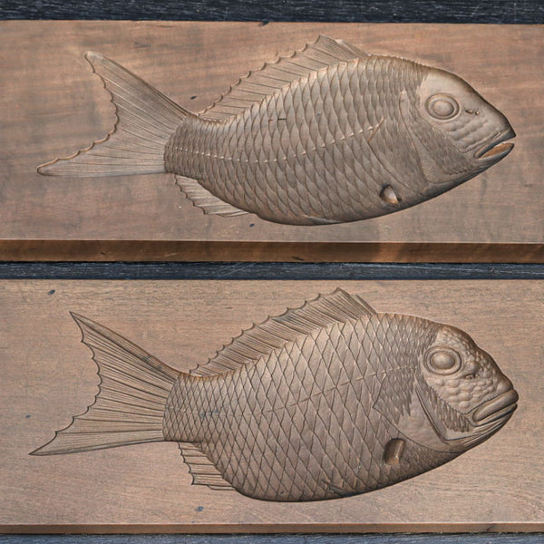 細部まで丁寧に彫られて躍動感のある大型サイズ鯛の菓子型 DC7929bc