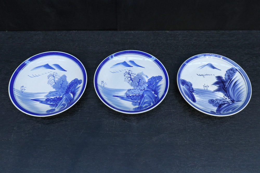 清閑な家屋のある風景を描いた中皿　DC7944ab　在庫(a:2 b:1)枚