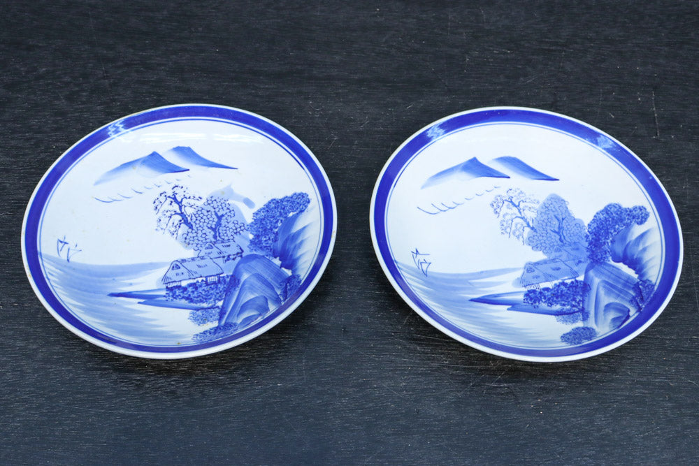 清閑な家屋のある風景を描いた中皿　DC7944ab　在庫(a:2 b:1)枚