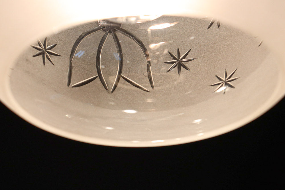 星の切子模様が可愛らしい稀少な電笠　DC7958