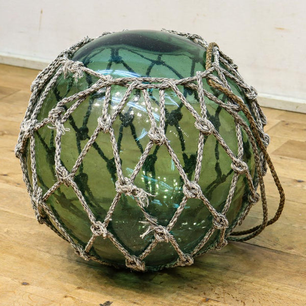 大サイズ!! 縄で包まれた淡いグリーン色の浮き玉 DC7966 – 古福庵