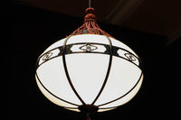 昭和レトロ！！菊菱装飾金具が目を引く雪洞型の電笠　DC8001a