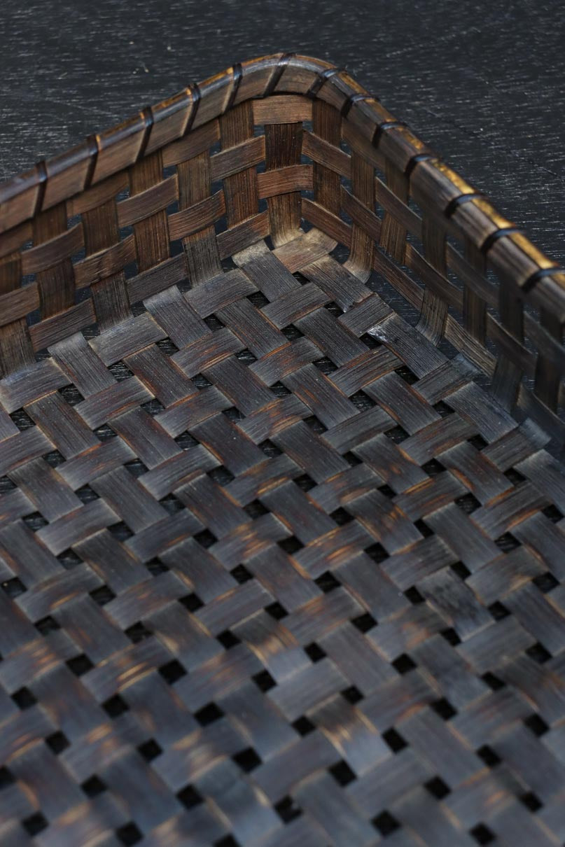 艶やかさを増した古色の色合いが素敵な竹編みの文入　DC8031