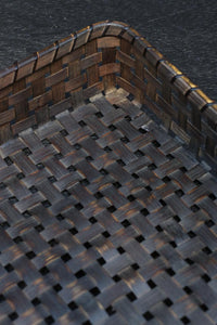 艶やかさを増した古色の色合いが素敵な竹編みの文入　DC8031