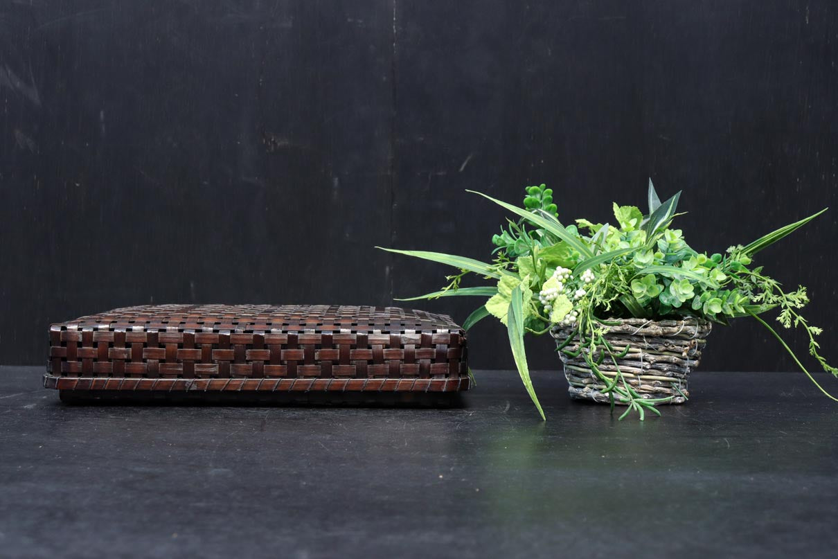 艶やかさを増した古色の色合いが素敵な竹編みの文入　DC8031