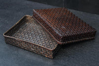 艶やかさを増した古色の色合いが素敵な竹編みの文入　DC8031