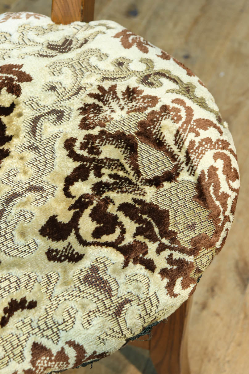 当時物レトロビンテージ品◾️花柄 総柄デザイン チェア 椅子 イス A アンティークチェア/チェア/花柄/ファブリック/空間装飾