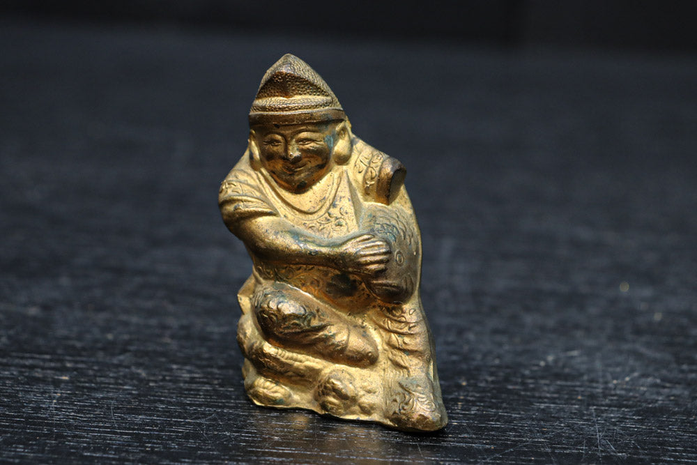 小振りサイズ!! 金色に彩られた恵比須様と大黒様のセット　DC8070　在庫2体1組