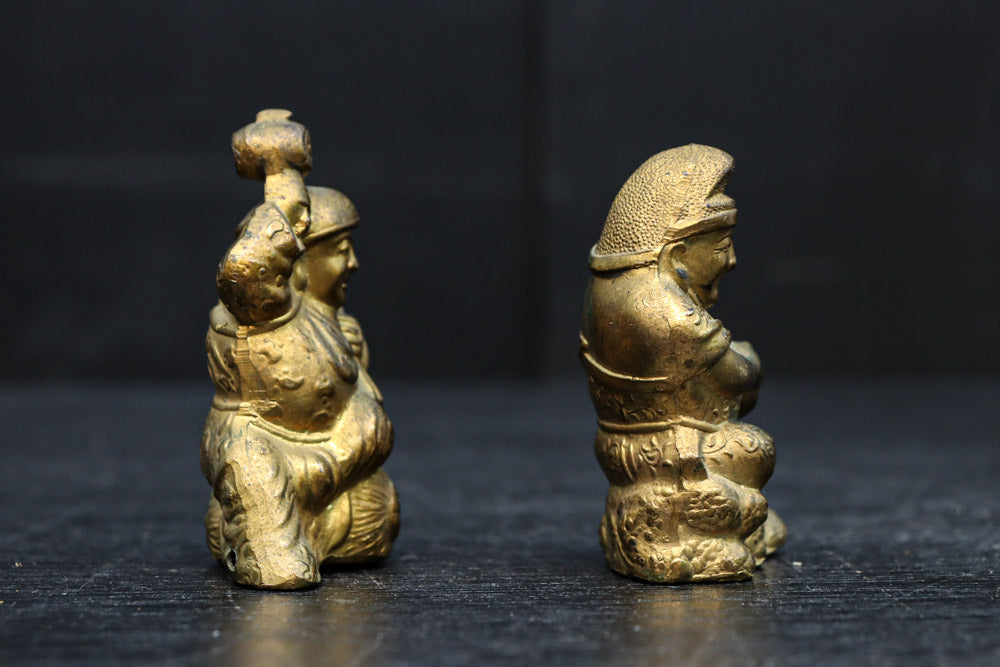 小振りサイズ!! 金色に彩られた恵比須様と大黒様のセット　DC8070　在庫2体1組