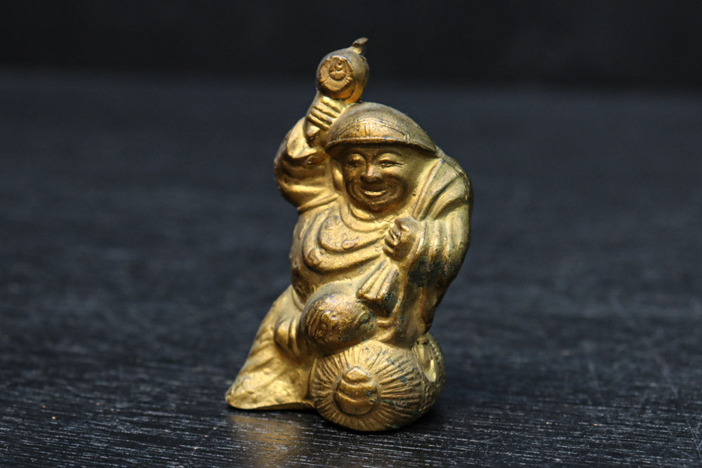 小振りサイズ!! 金色に彩られた恵比須様と大黒様のセット　DC8070　在庫2体1組