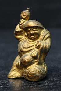 小振りサイズ!! 金色に彩られた恵比須様と大黒様のセット　DC8070　在庫2体1組