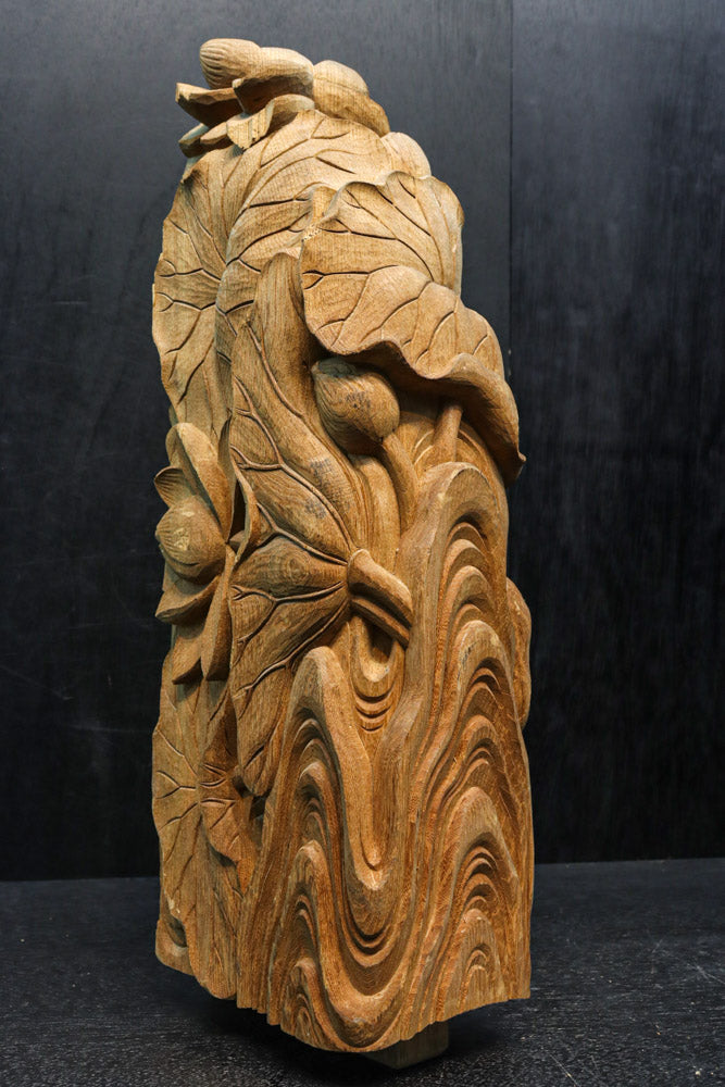 蓮の葉と花を優雅に描いた梁飾り　DC8073ab　在庫(a:1 b:1)枚