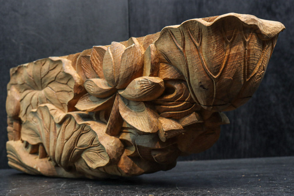 蓮の葉と花を優雅に描いた梁飾り　DC8073ab　在庫(a:1 b:1)枚