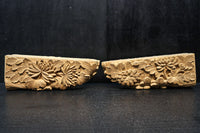 菊の葉と花が細やかに彫り描かれた彫刻梁飾り　DC8074bc　在庫(b:1 c:1)枚