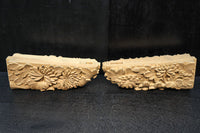 菊の葉と花が細やかに彫り描かれた彫刻梁飾り　DC8074bc　在庫(b:1 c:1)枚