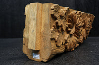 菊の葉と花が細やかに彫り描かれた彫刻梁飾り　DC8074bc　在庫(b:1 c:1)枚