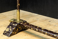 極上!! 黒漆に蒔絵が絢爛優美な組み立て式衣桁　DC8077