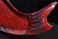 鯉をモチーフにした朱漆の長盆　DC8089