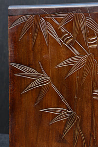 迫力ある花模様が素晴らしい日光彫の小引き出し　DC8113