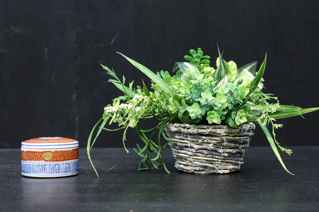 アンティーク　焼物飾り 時代物 アンティーク 赤膚焼 春日火打焼 菓子皿 五客 鹿図 赤膚