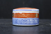 彩り艶やかな陶器の蓋付き小物入れ　DC8133