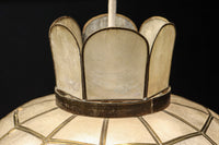 可愛らしい丸い花柄模様が並ぶレトロなステンドグラス電笠　DC8142