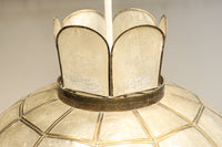 可愛らしい丸い花柄模様が並ぶレトロなステンドグラス電笠　DC8142