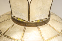 可愛らしい丸い花柄模様が並ぶレトロなステンドグラス電笠　DC8142