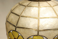 可愛らしい丸い花柄模様が並ぶレトロなステンドグラス電笠　DC8142