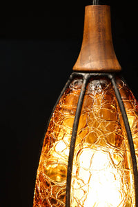 アンバーガラスが温かな輝きを放つ電笠　DC8143　在庫3個