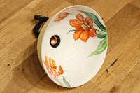 内面に花柄模様が描かれたノリタケの電笠　DC8148