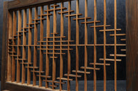 小サイズ!! 菱の縦霞模様が浮かぶ欄間の小型衝立　DC8162