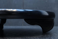 小サイズ!! 三本脚で趣きある縞黒檀の丸型置台　DC8182