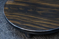 小サイズ!! 三本脚で趣きある縞黒檀の丸型置台　DC8182